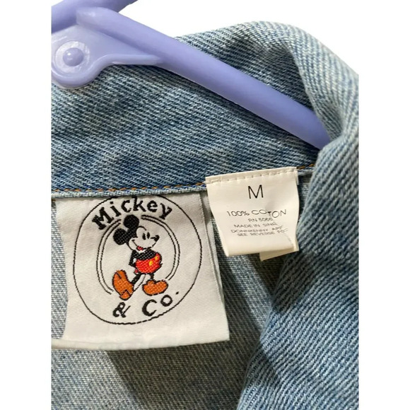 Vintage 90s Disney Mickey & Co. Mouse Button Front Denim Jacket Size Medium - Picture 2 of 4